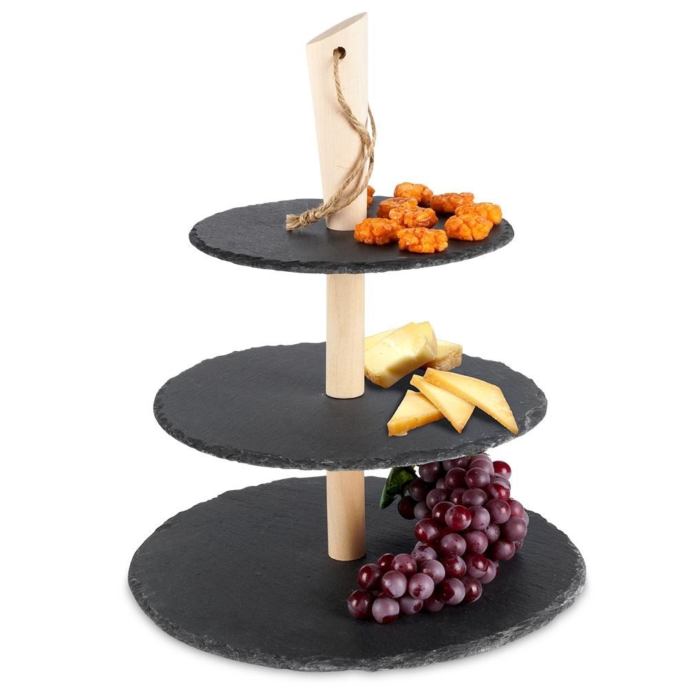 Three-Tier Stoneware: Elegant for desserts and appetizers
