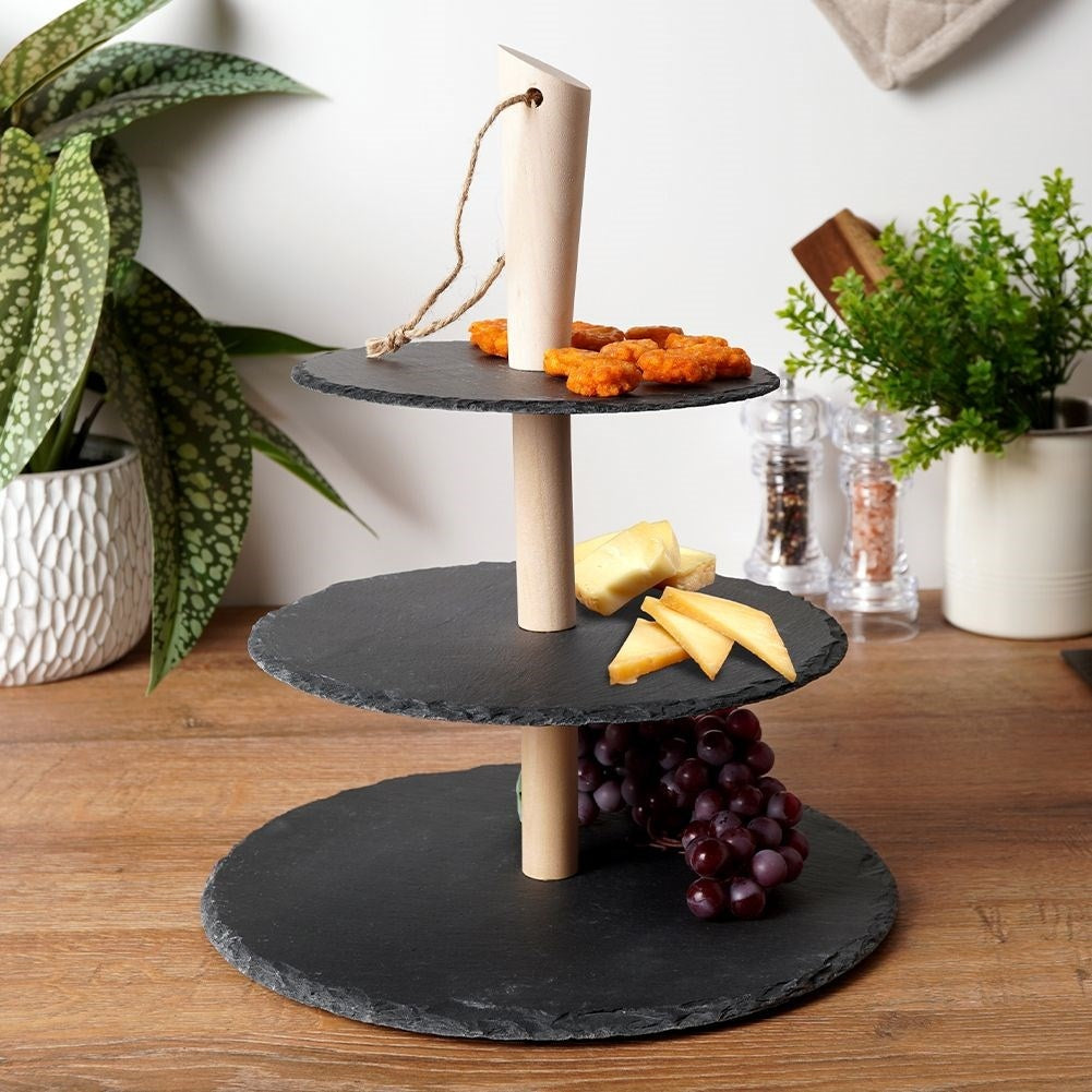 Three-Tier Stoneware: Elegant for desserts and appetizers