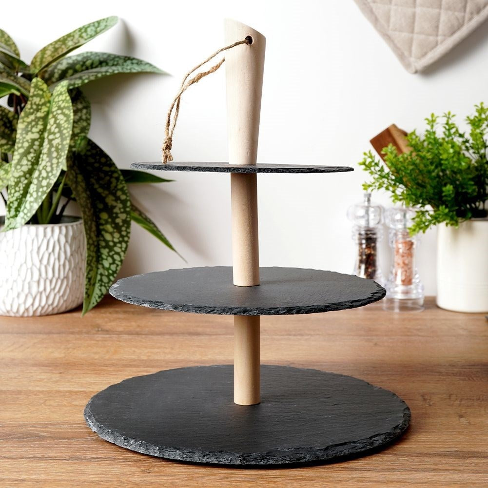 Three-Tier Stoneware: Elegant for desserts and appetizers