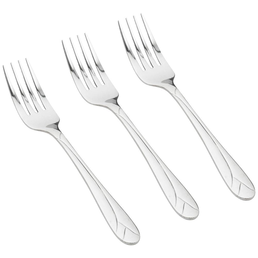 Three dessert forks in stainless steel for everyday and parties