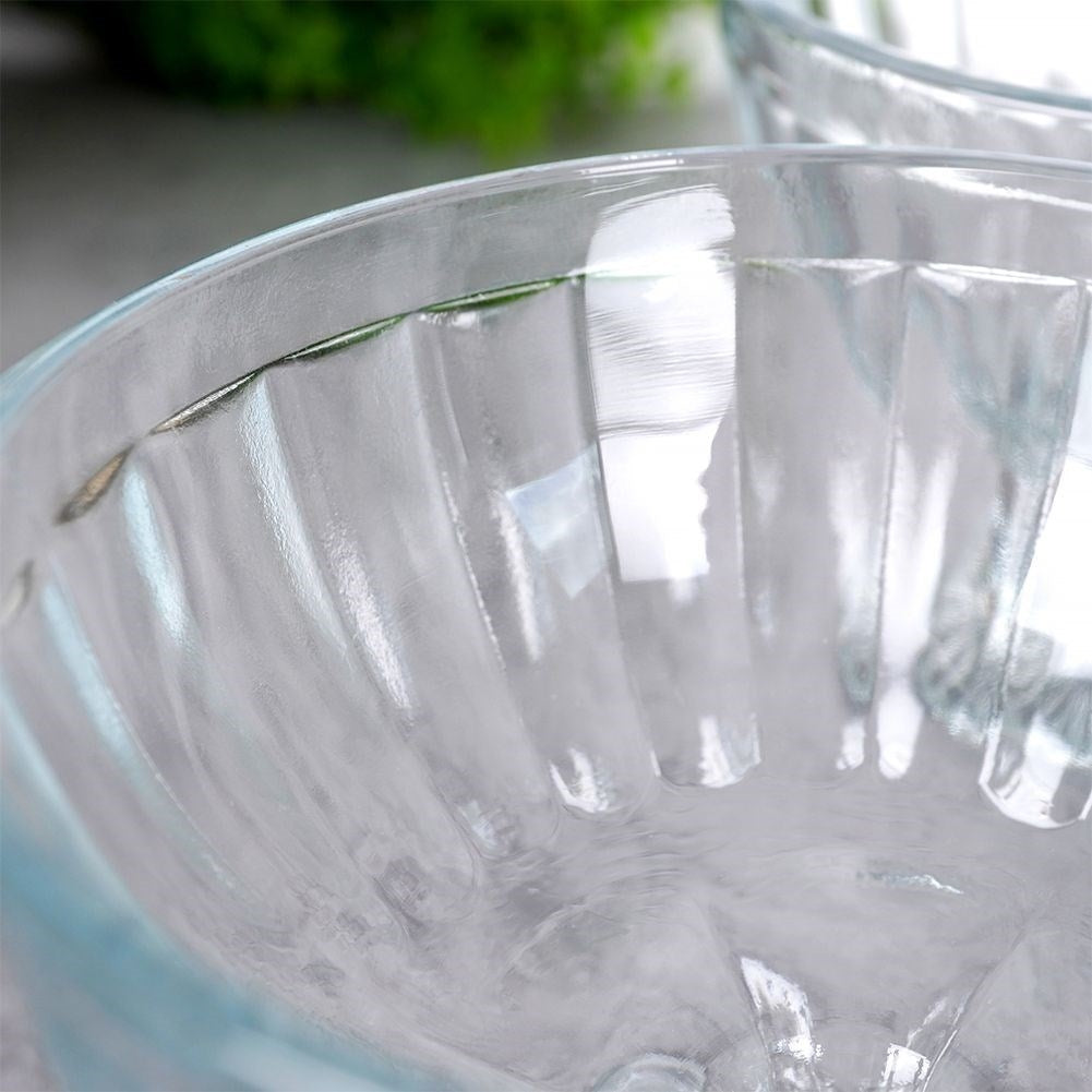 Three elegant glass dessert bowls, dishwasher safe