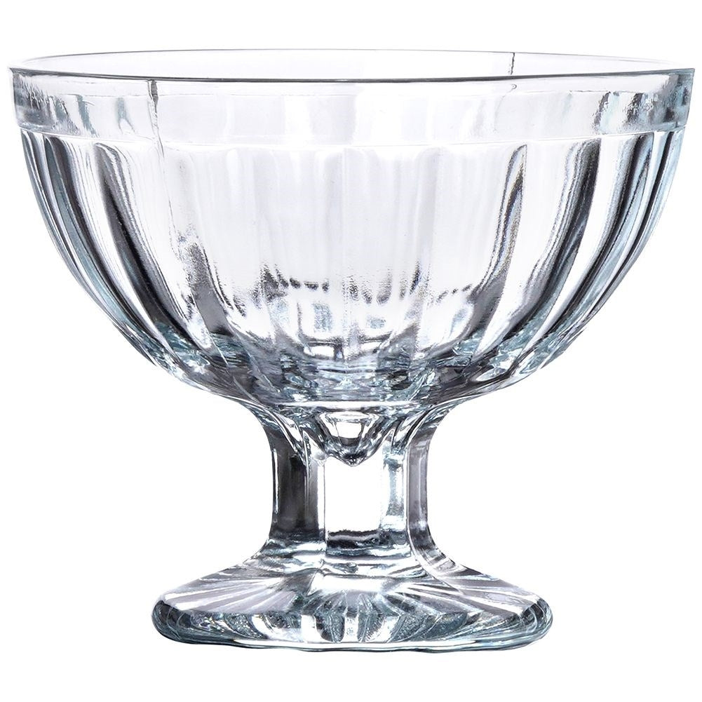 Three elegant glass dessert bowls, dishwasher safe