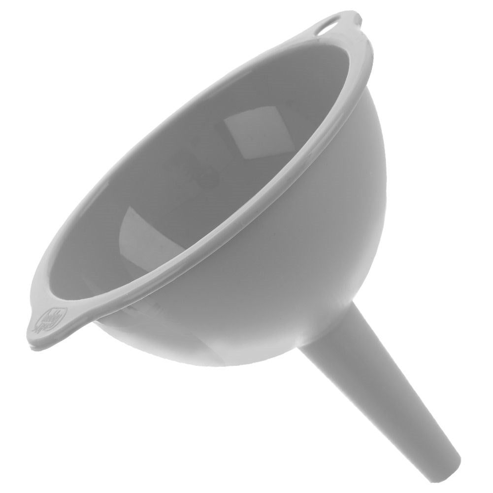 Three kitchen funnels in different sizes, transparent material