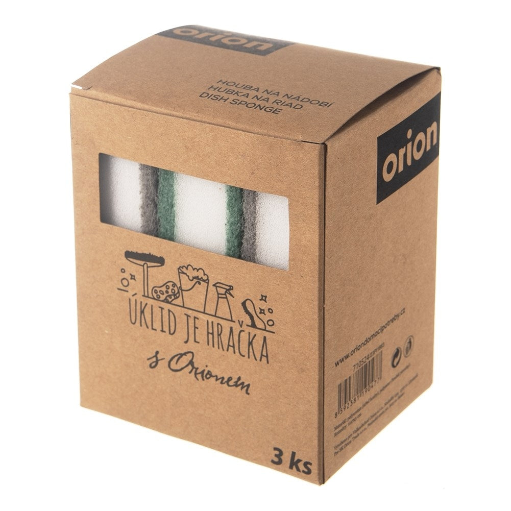 Three kitchen sponges for gentle cleaning of dishes and surfaces