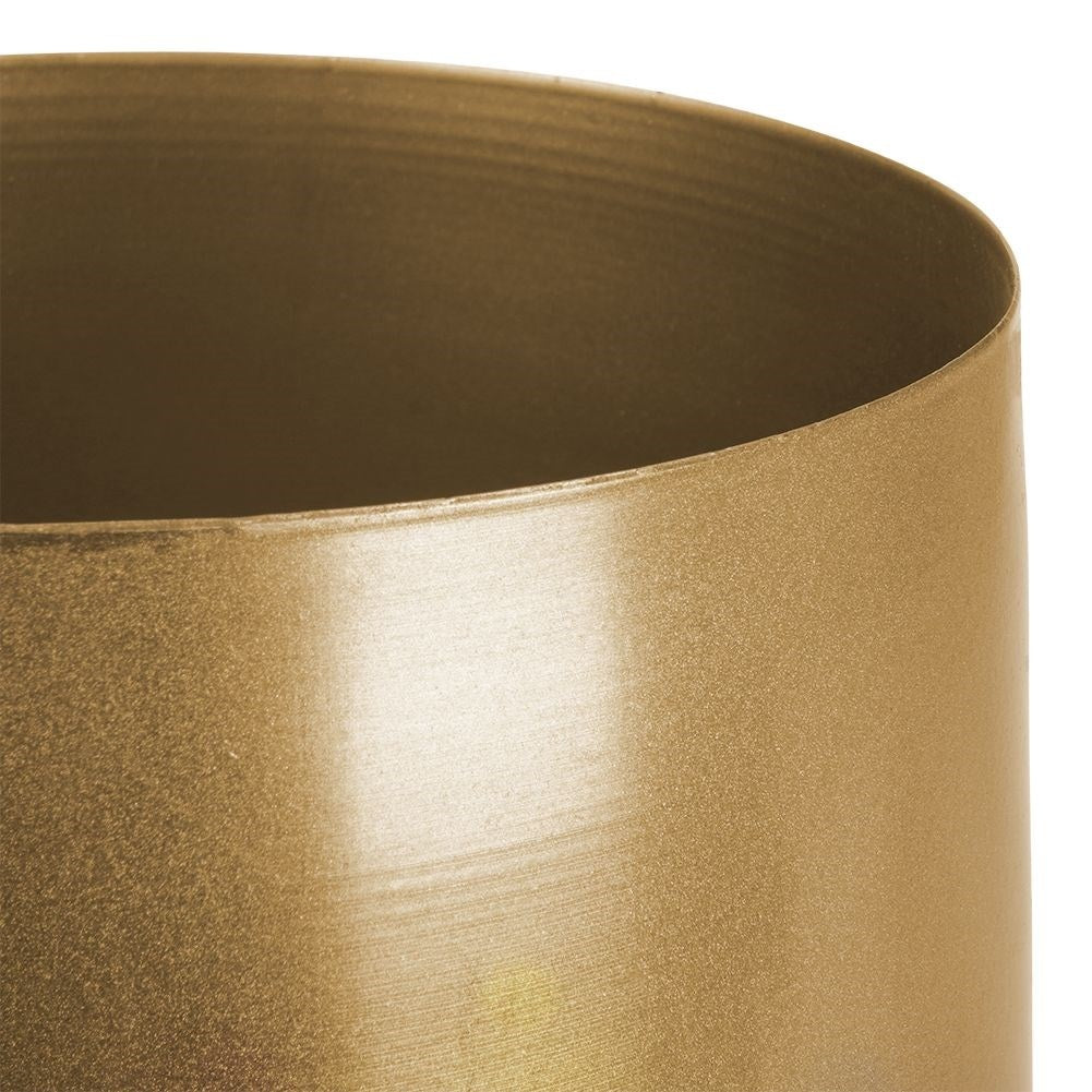 Three-legged pot in golden metal with non-slip coating