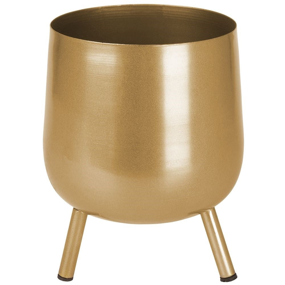 Three-legged pot in golden metal with non-slip coating