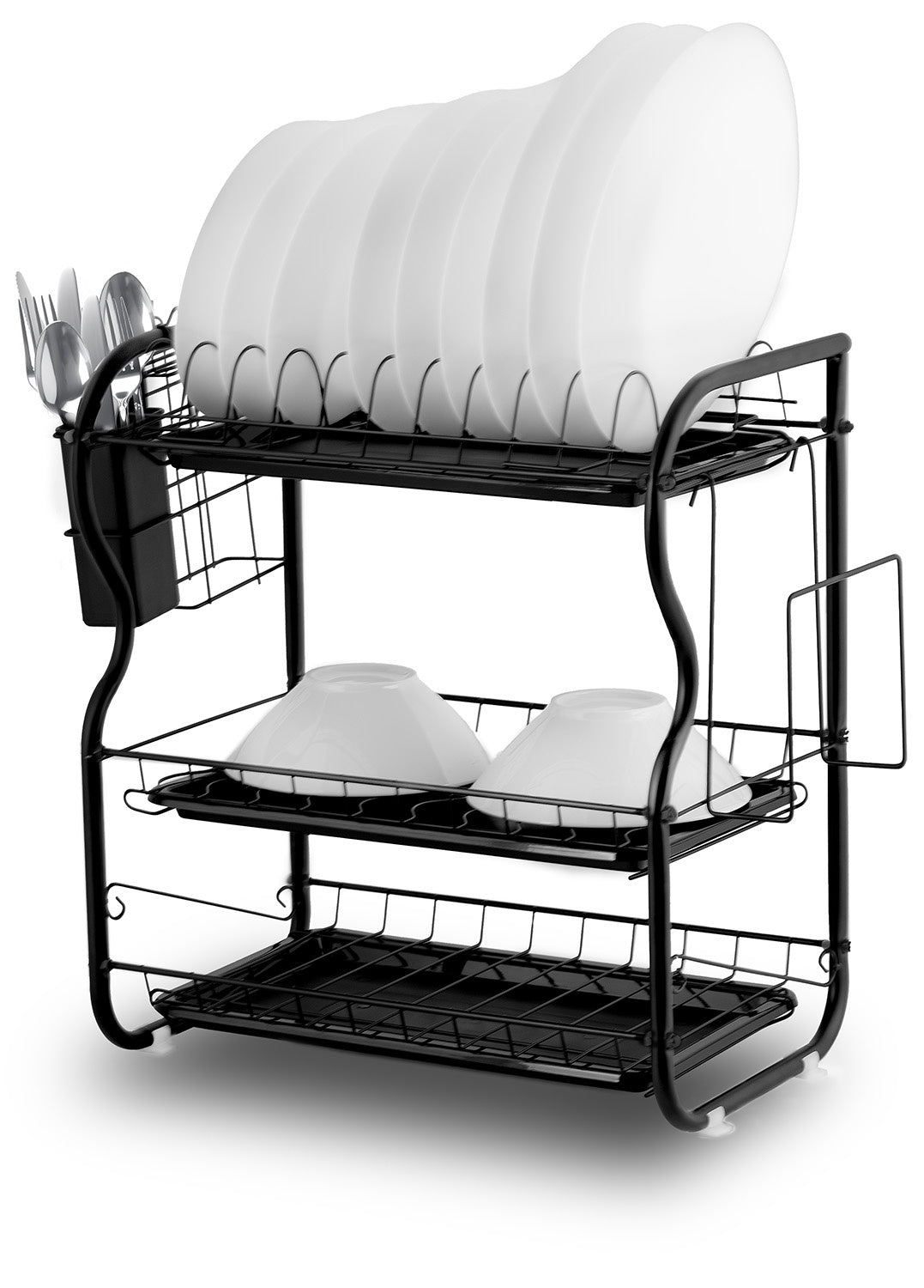 Three-level dish dryer MS-603 Massido, black