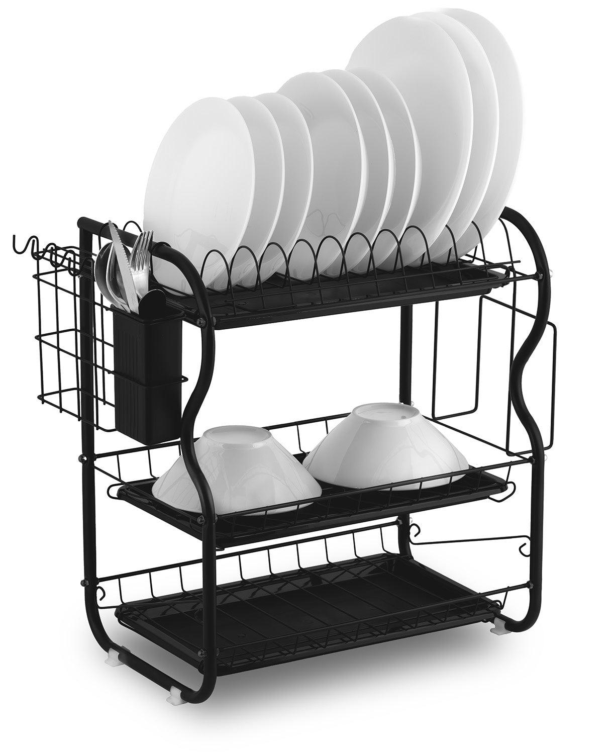 Three-level dish dryer MS-603 Massido, black