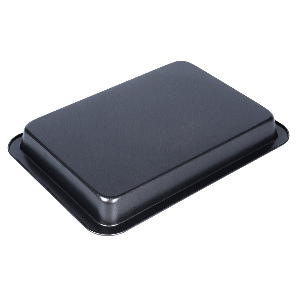 Three rectangular baking trays with non-stick coating