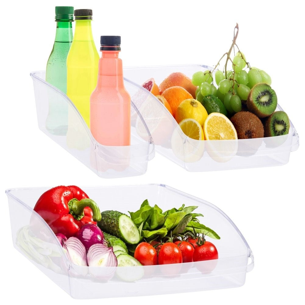 Three refrigerator organizers: Practical transparent drawers