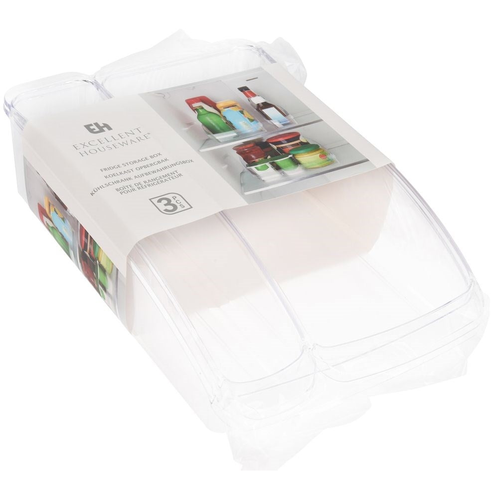 Three refrigerator organizers: Practical transparent drawers