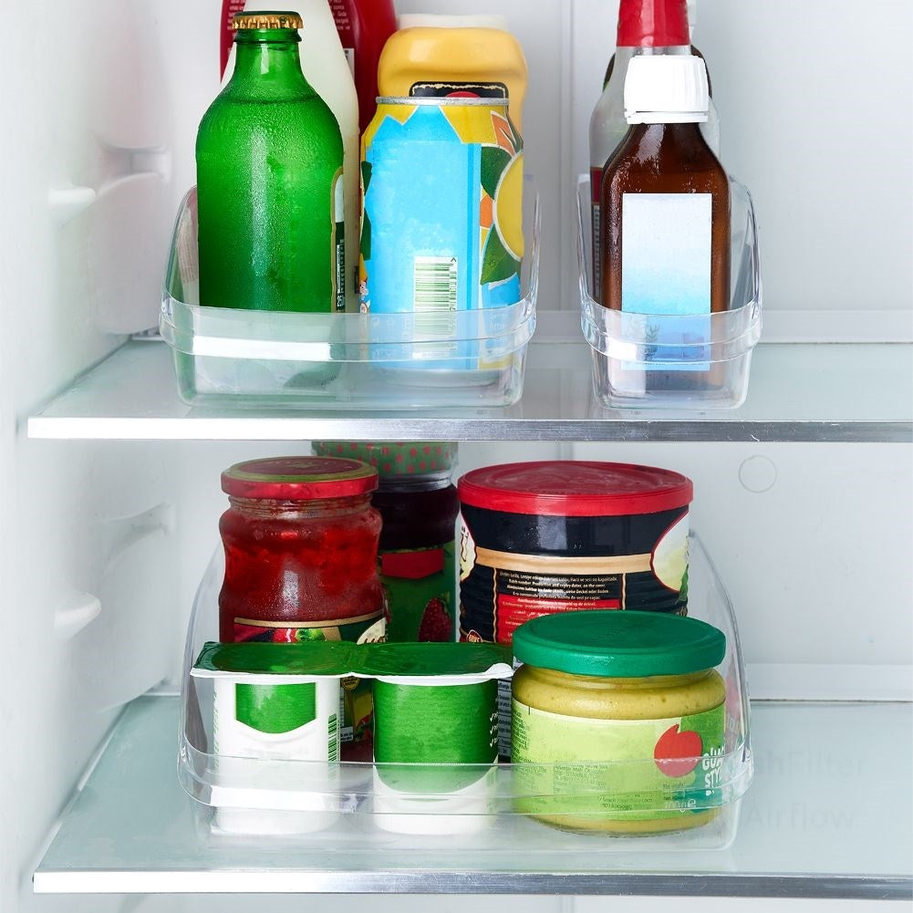 Three refrigerator organizers: Practical transparent drawers