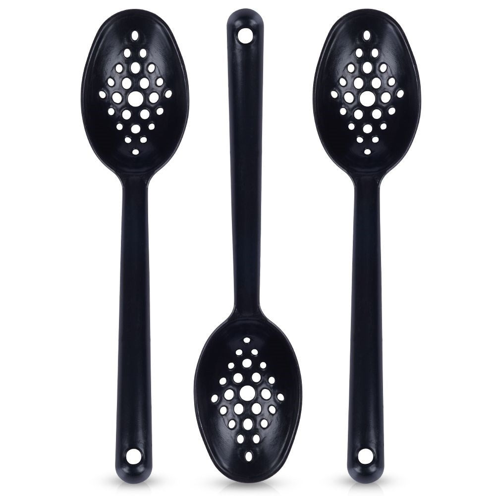 Three slotted spoons 17.5 cm - Perfect for olives, corn, peas