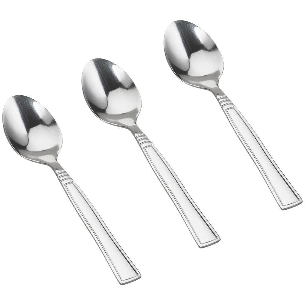 Three small stainless steel spoons for everyday use and parties