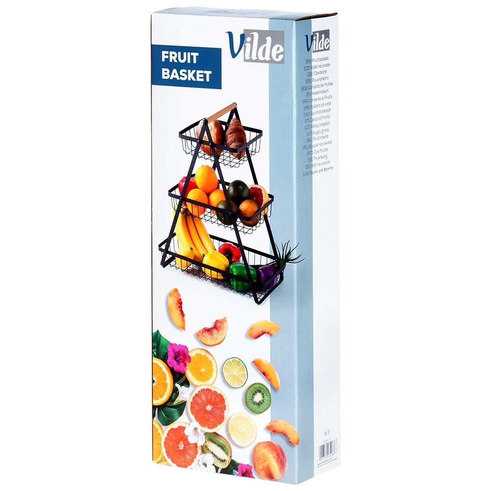 Three-story fruit basket and vegetable basket in loft style