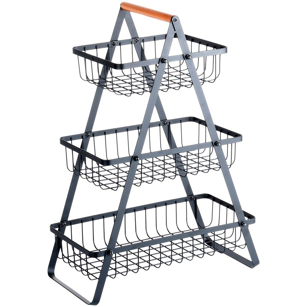Three-story fruit basket and vegetable basket in loft style