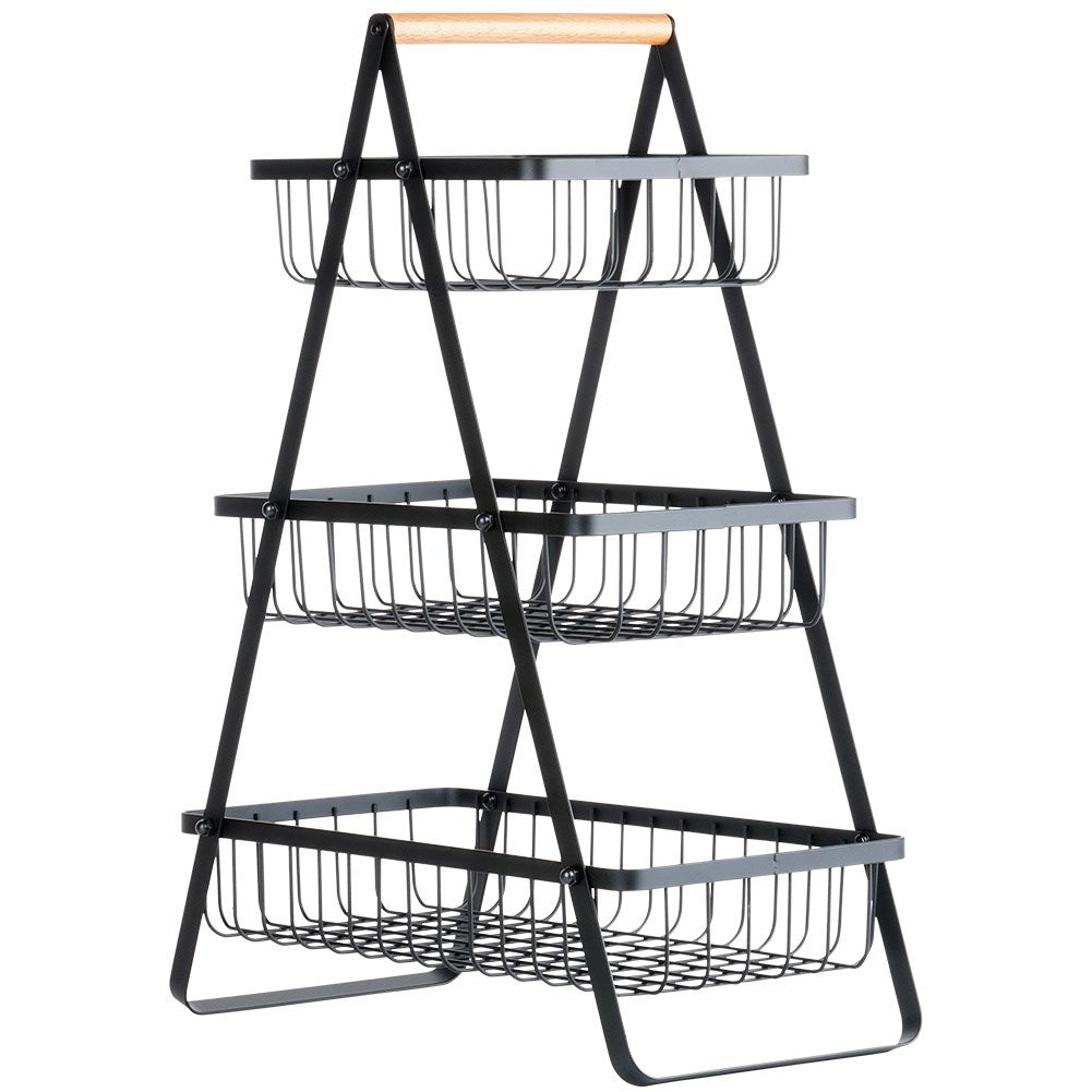 Three-story fruit basket and vegetable basket in loft style
