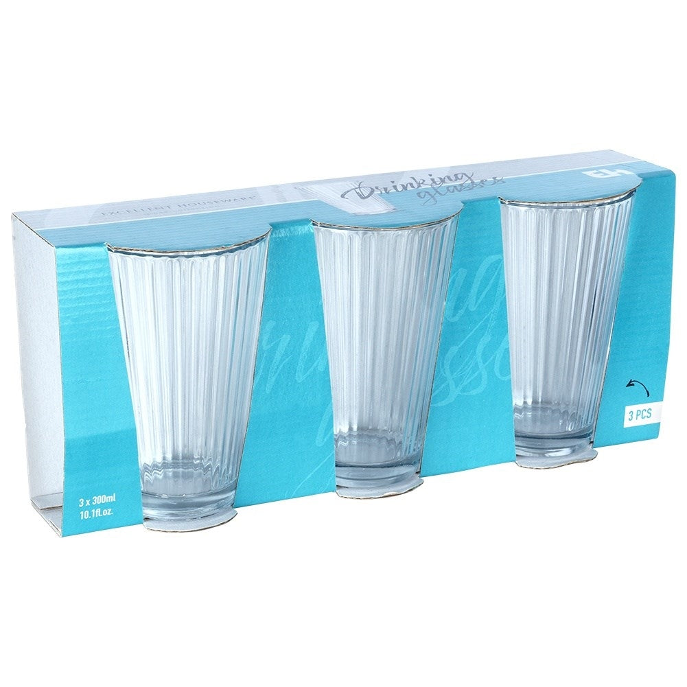 Three tall glasses 270 ml - thick, transparent glass
