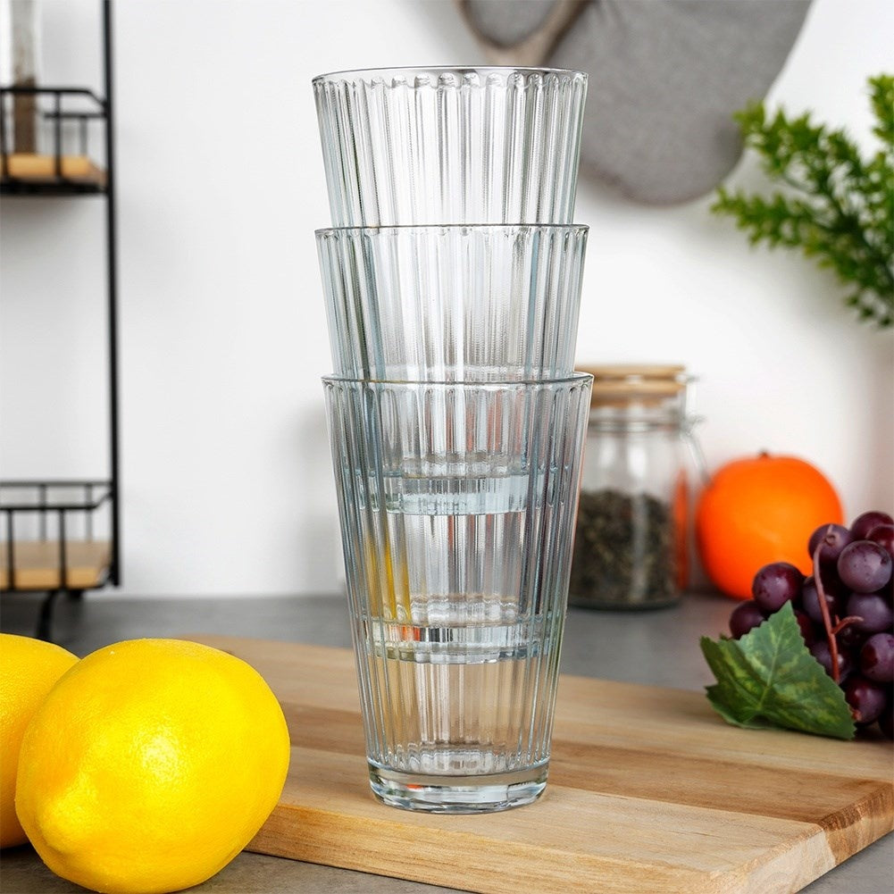 Three tall glasses 270 ml - thick, transparent glass