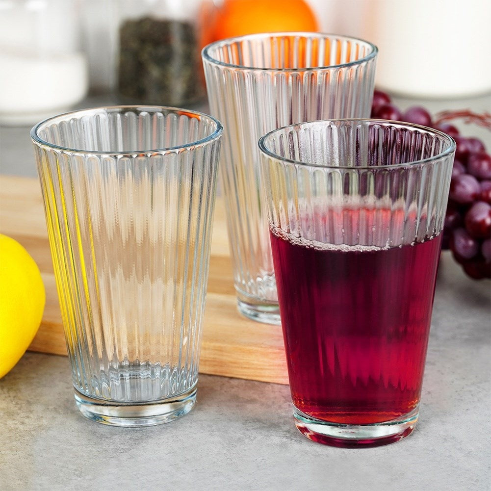 Three tall glasses 270 ml - thick, transparent glass