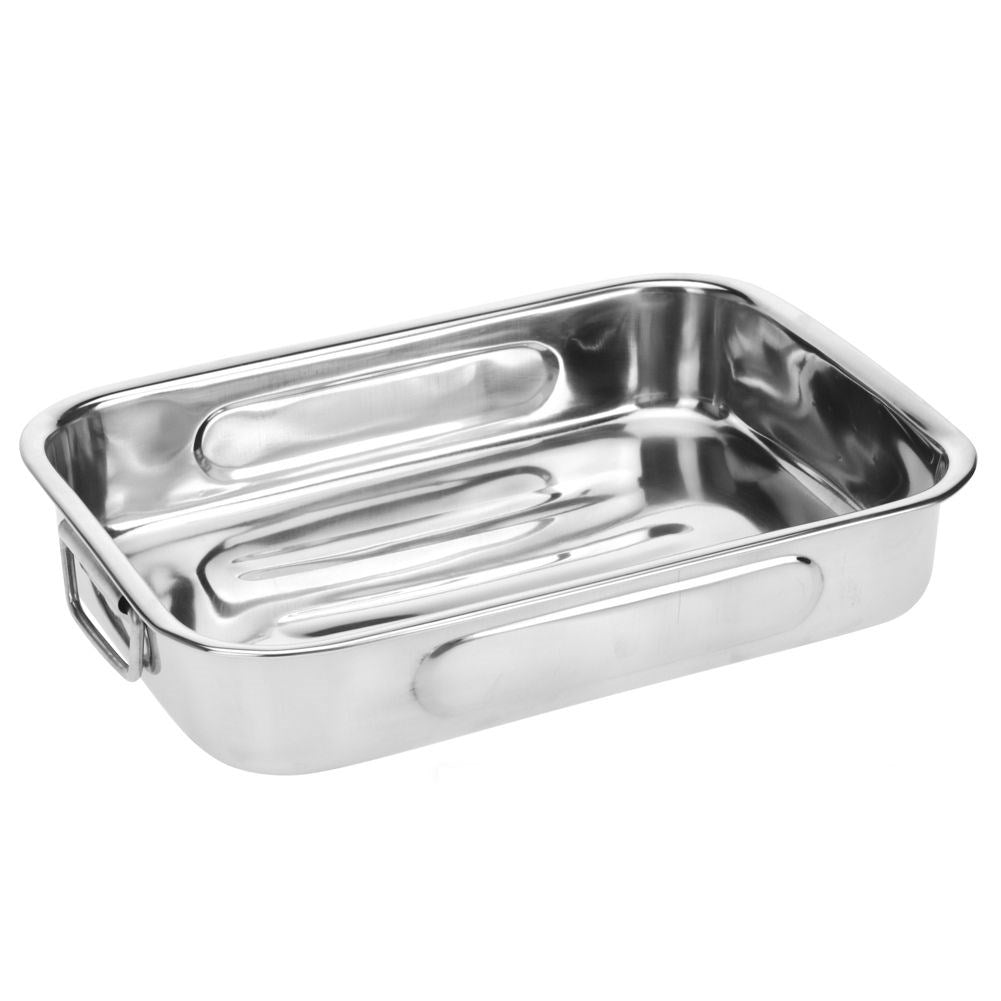 Three universal steel baking trays for versatile baking