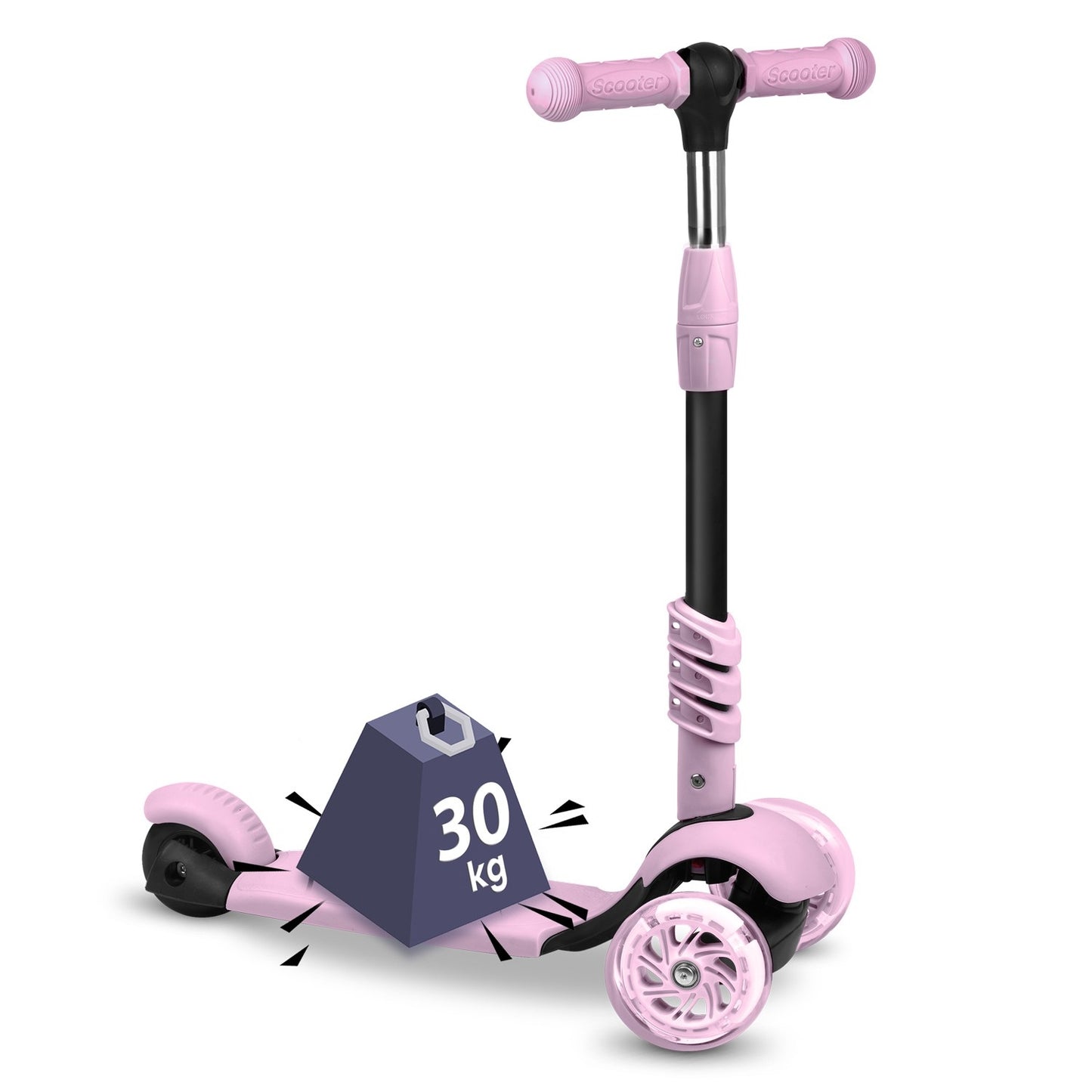 Three-wheeled Scooter Ricokids Cubi - Pink