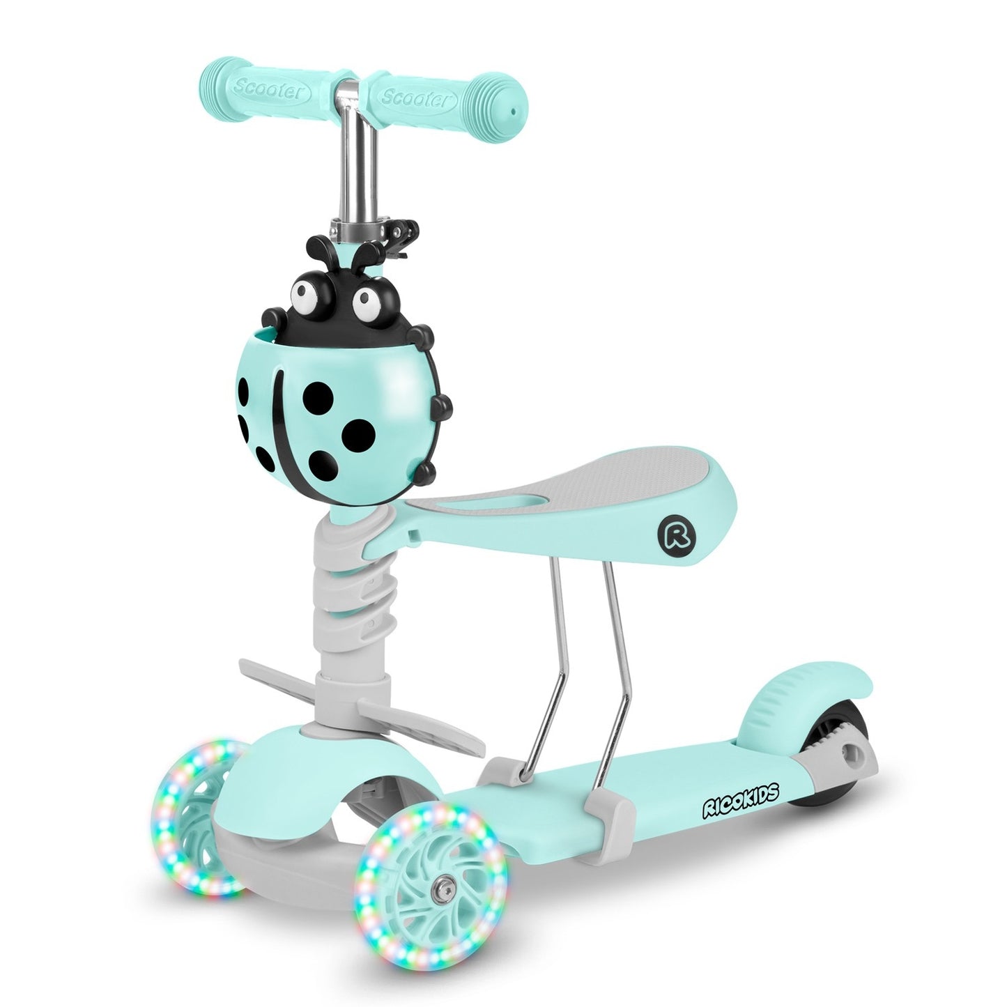 Three-wheel scooter Ricokids Buggy - Mint green