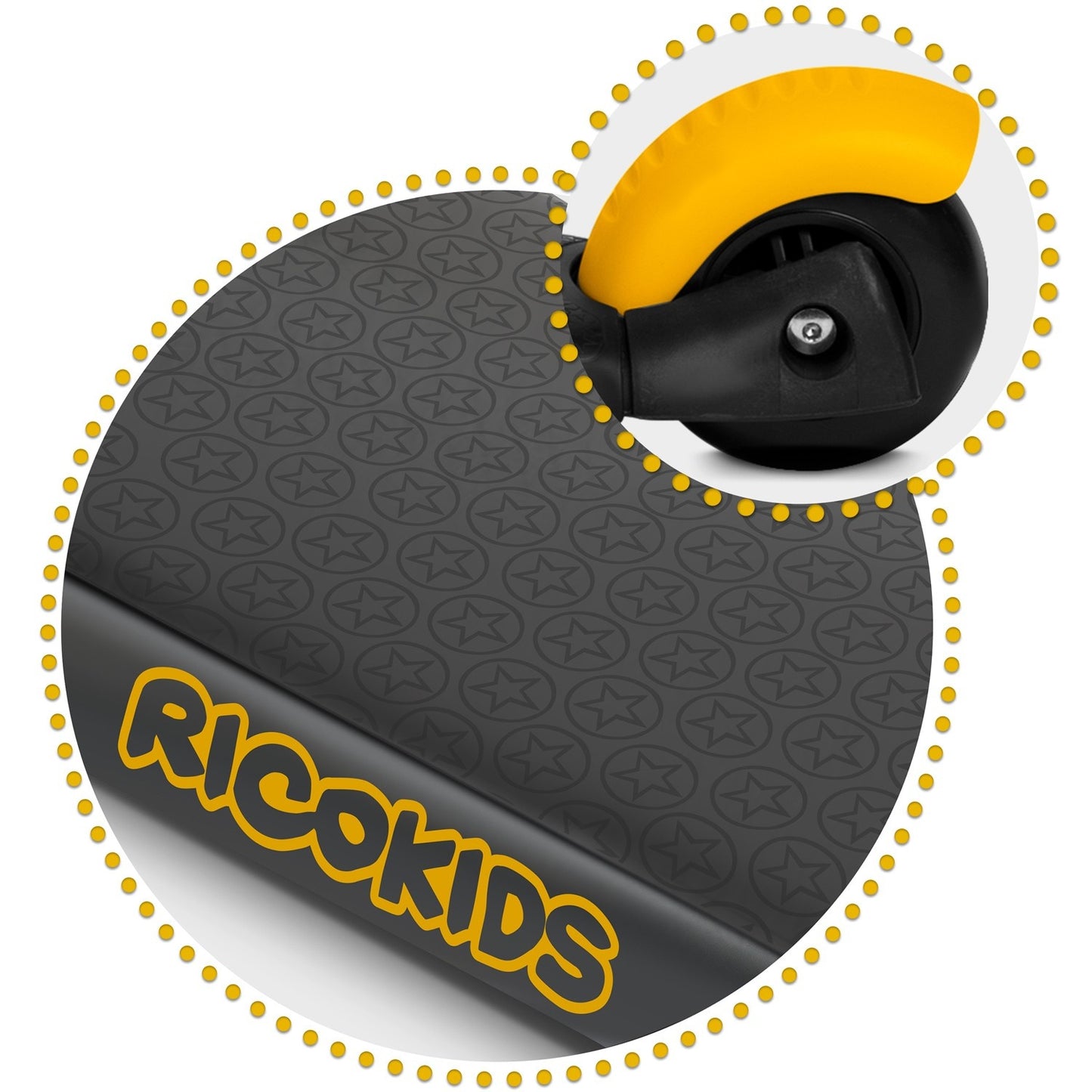 Three-wheel scooter Ricokids Cubi - black and orange