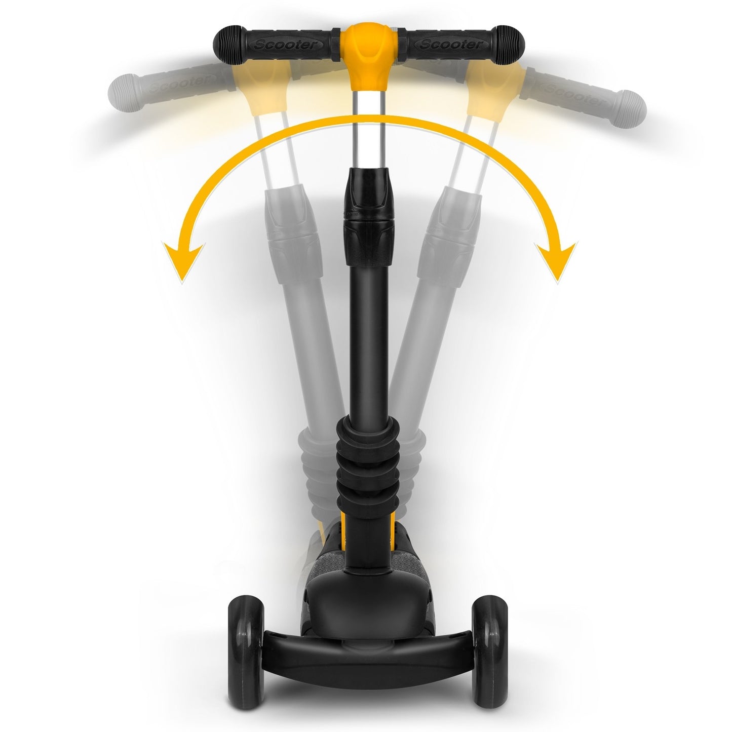 Three-wheel scooter Ricokids Cubi - black and orange