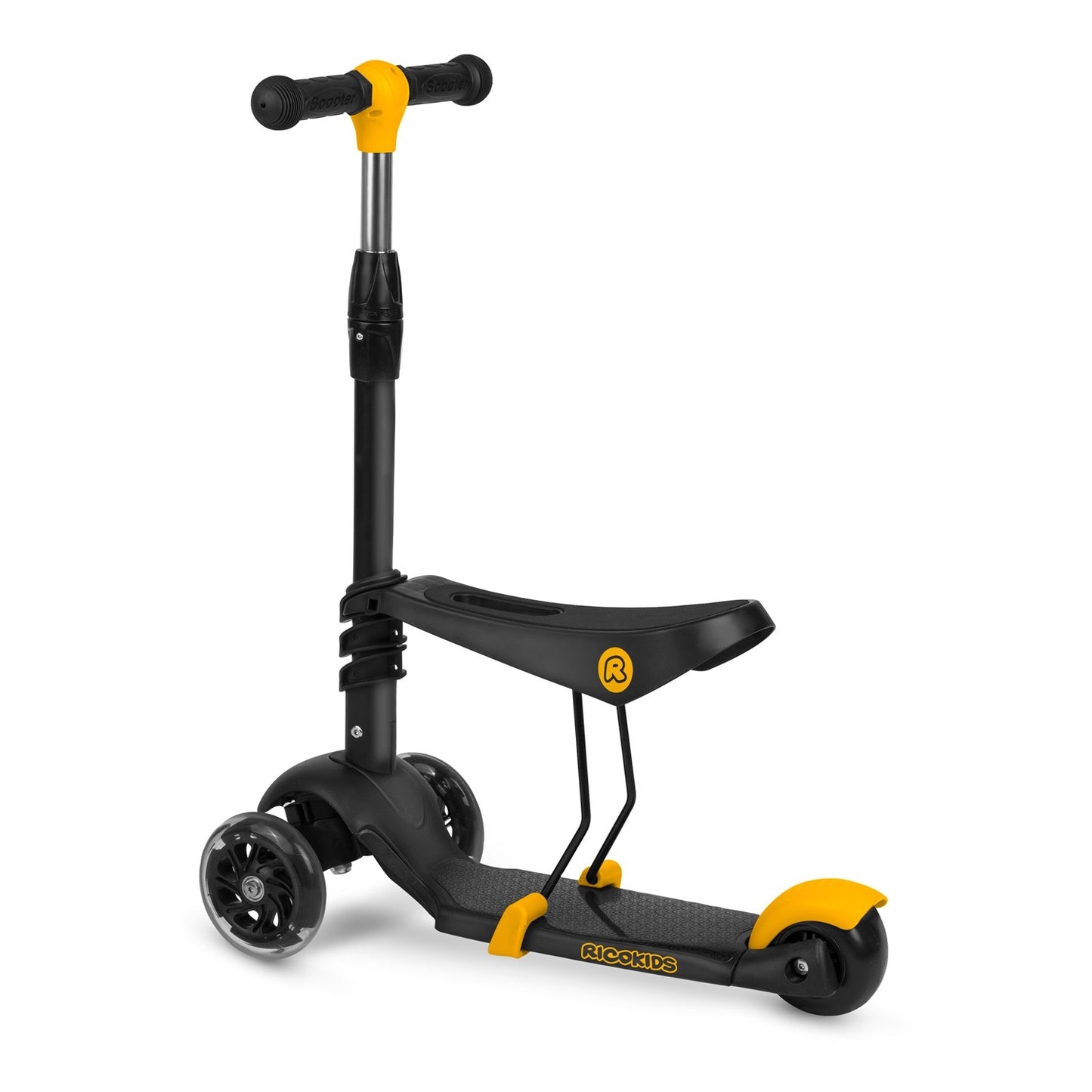 Three-wheel scooter Ricokids Cubi - black and orange