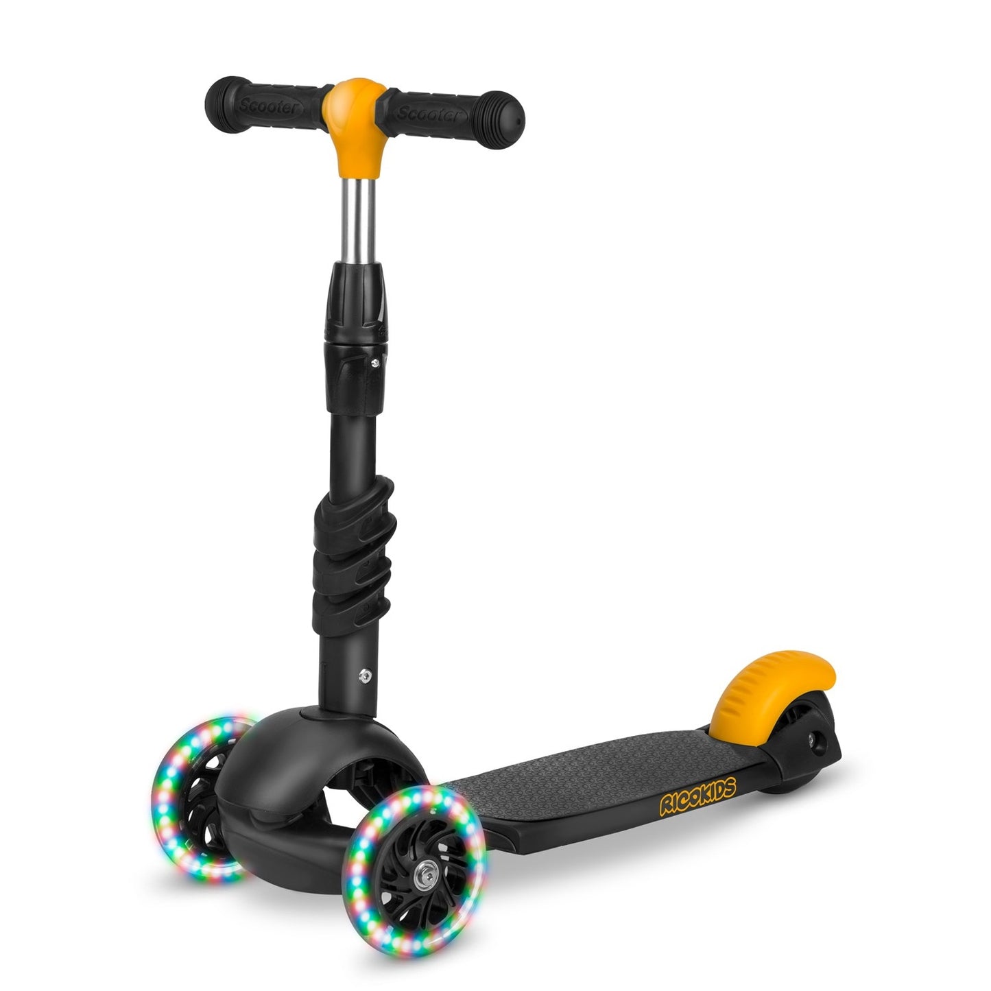 Three-wheel scooter Ricokids Cubi - black and orange