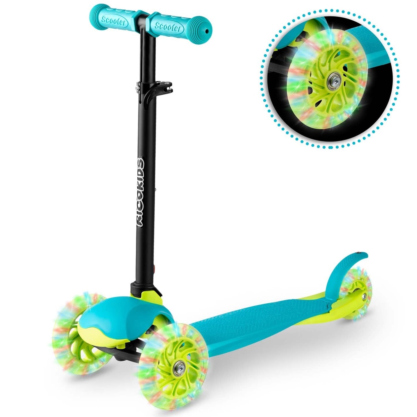 Three-wheel scooter Ricokids Loco - turquoise