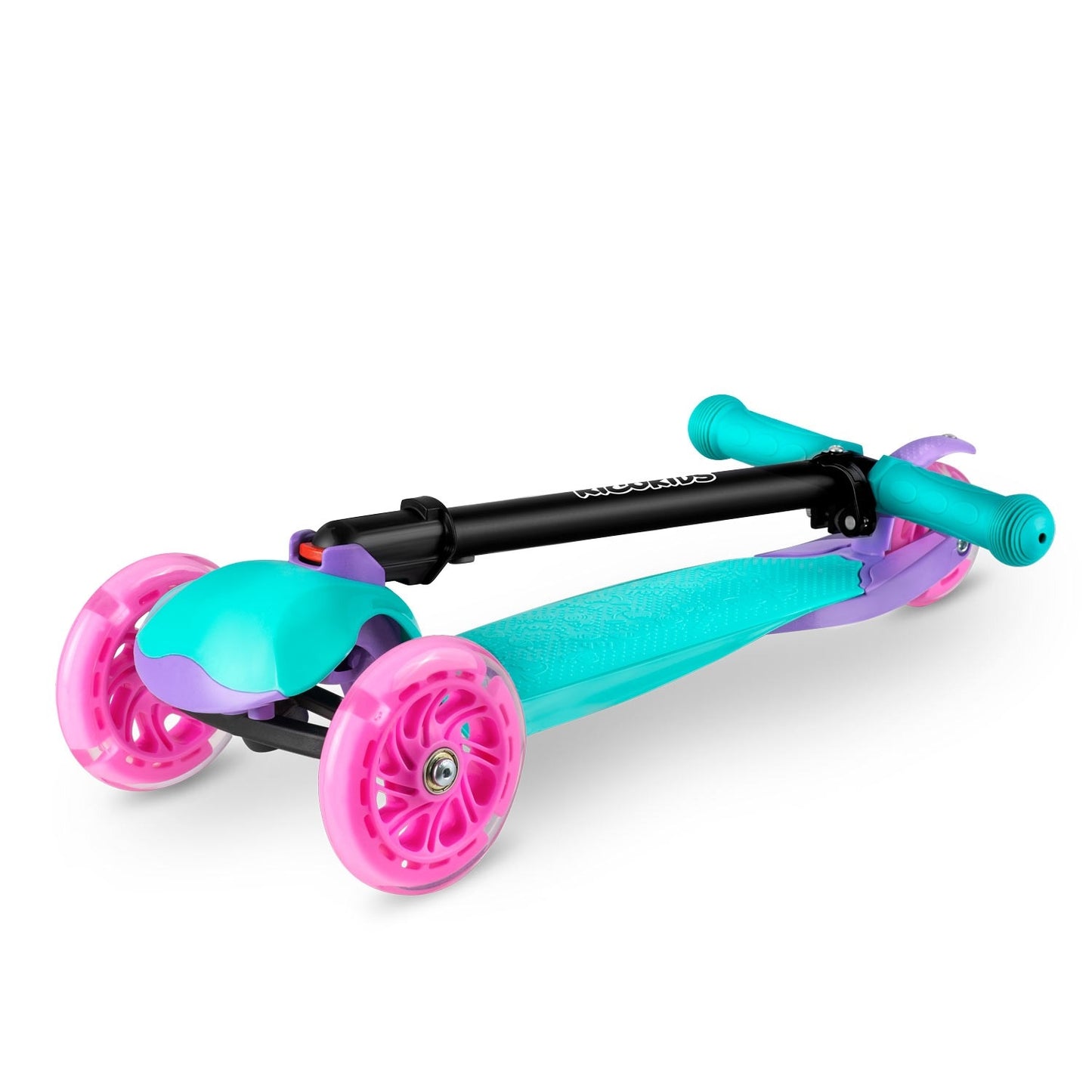 Three-wheel scooter Ricokids Loco - turquoise and pink