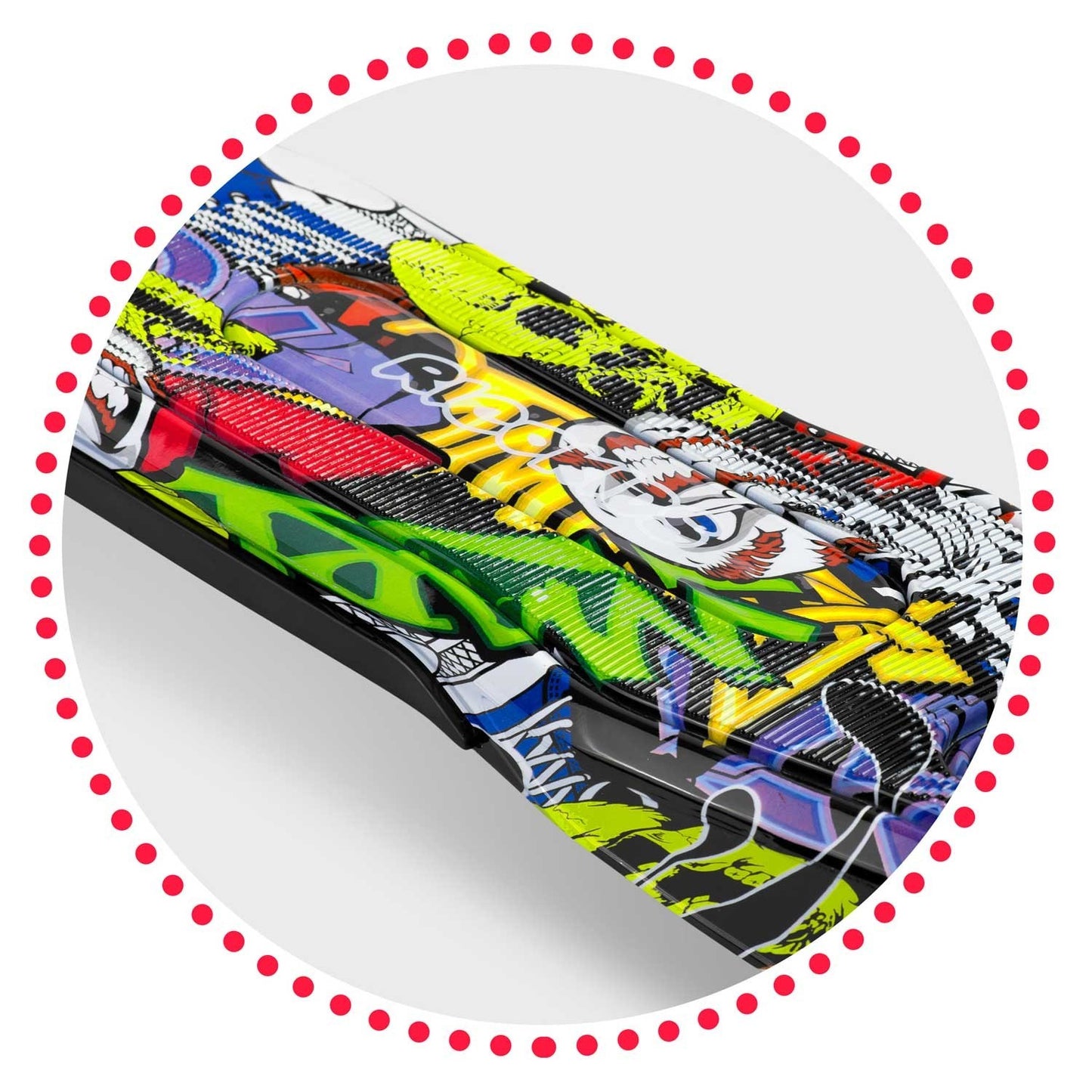 Three-wheel scooter Ricokids Piko - black with colorful patterns