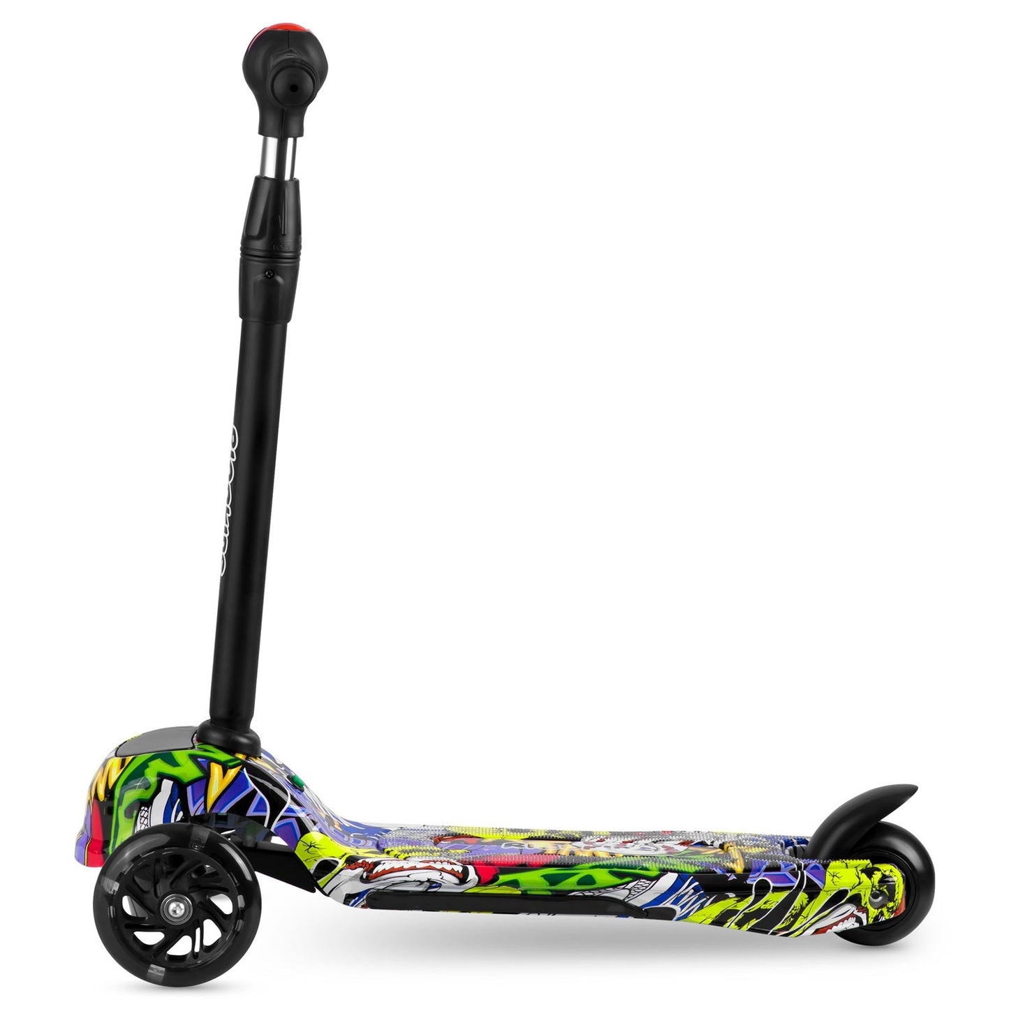 Three-wheel scooter Ricokids Piko - black with colorful patterns