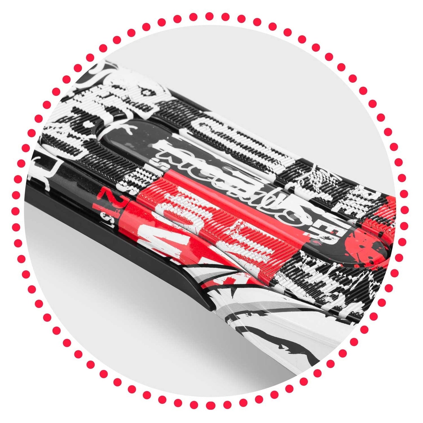 Three-wheel scooter Ricokids Piko - black with white-red pattern