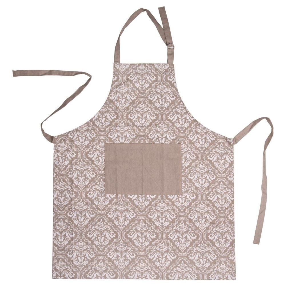 Tie-able cotton apron with a trendy pattern for the kitchen