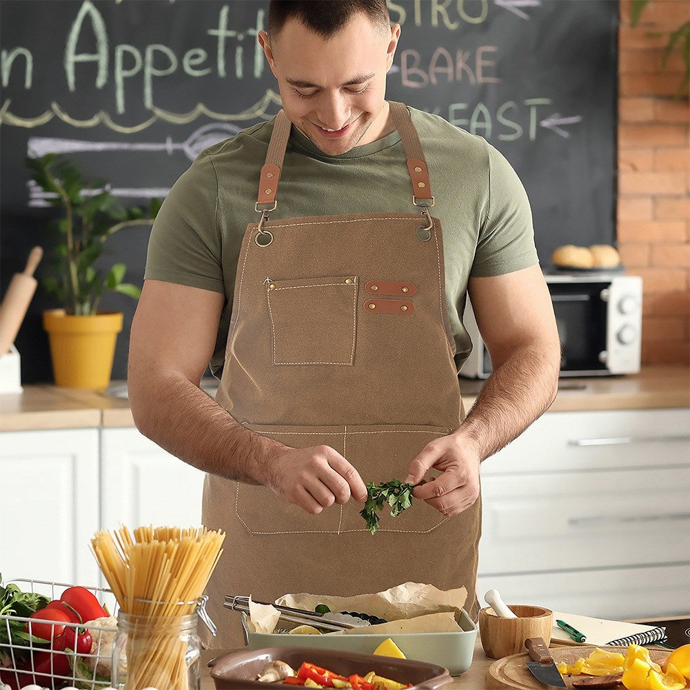 Tied kitchen apron