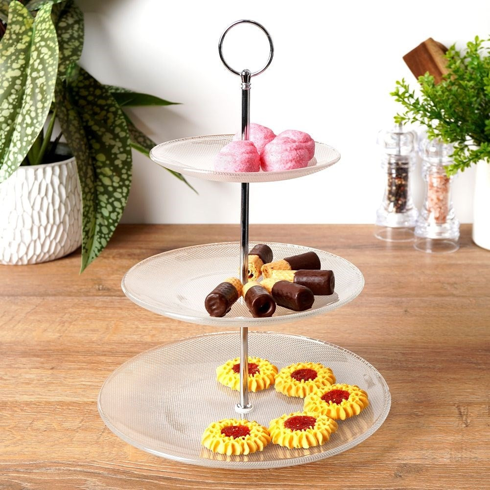 Tiered dishes for cakes, pastries, fruit and snacks