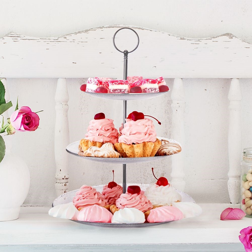 Tiered dishes for cakes, pastries, fruit and snacks