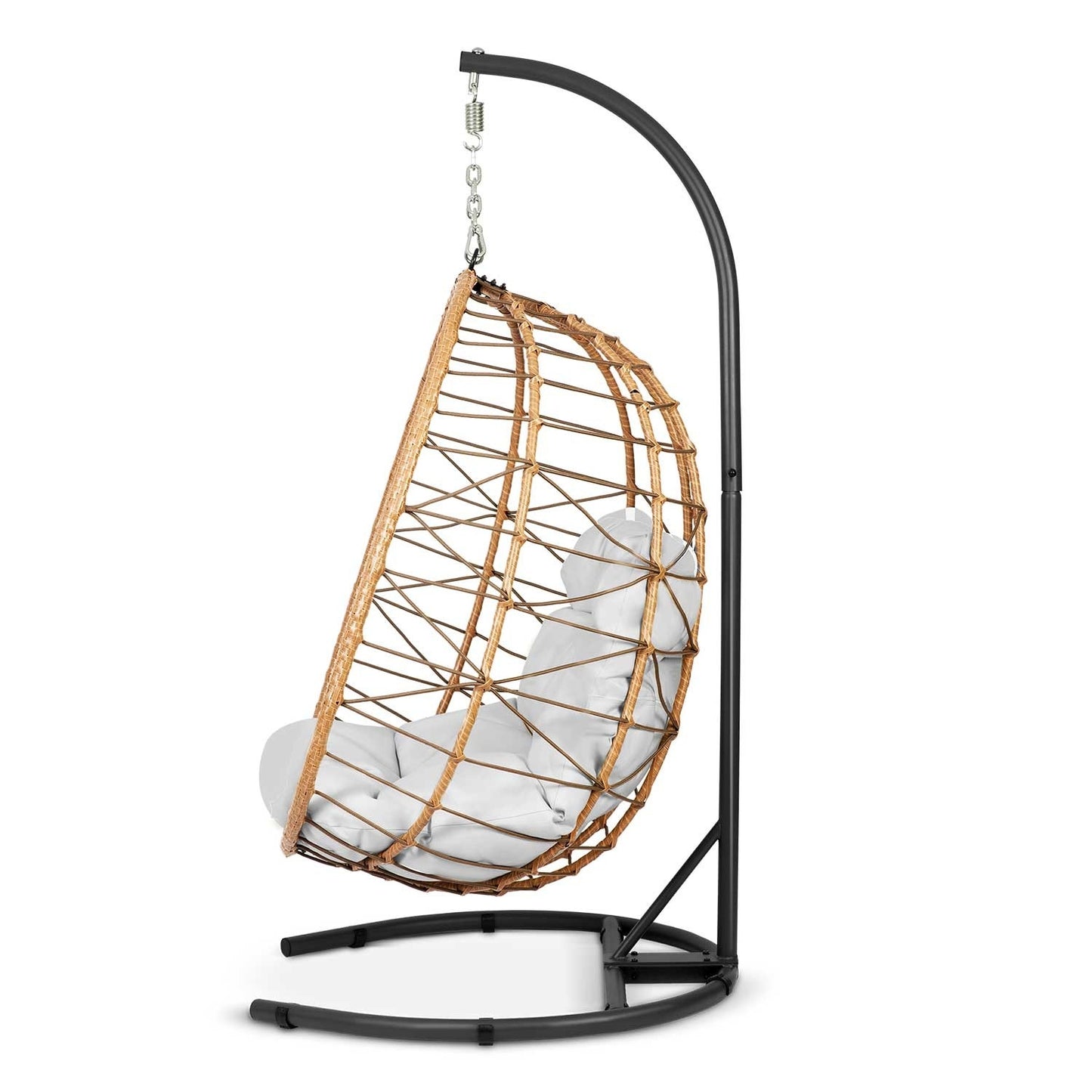 Tihuana brown hanging garden chair + grey cushions Sofotel