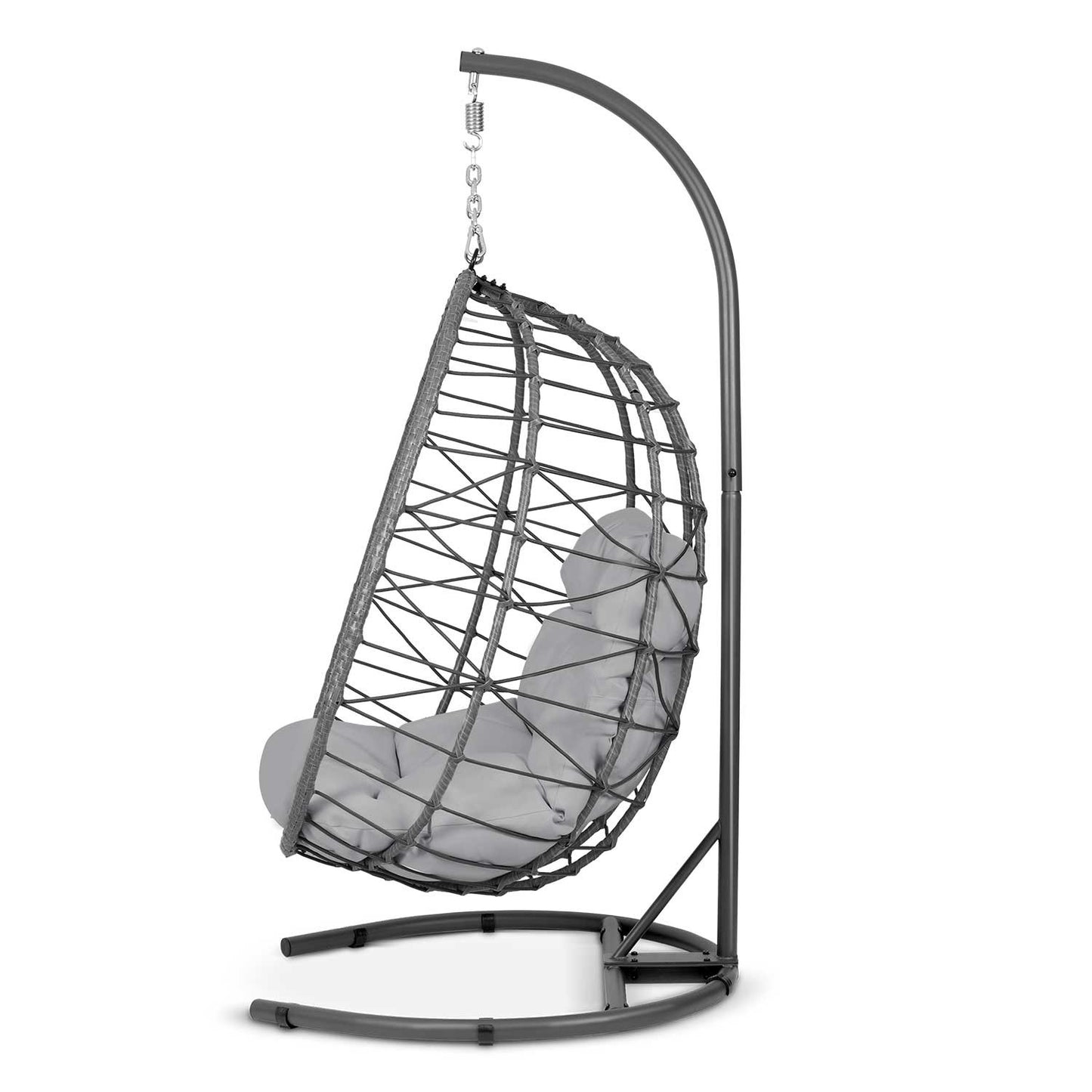 Tihuana gray hanging garden chair + gray Sofotel cushions