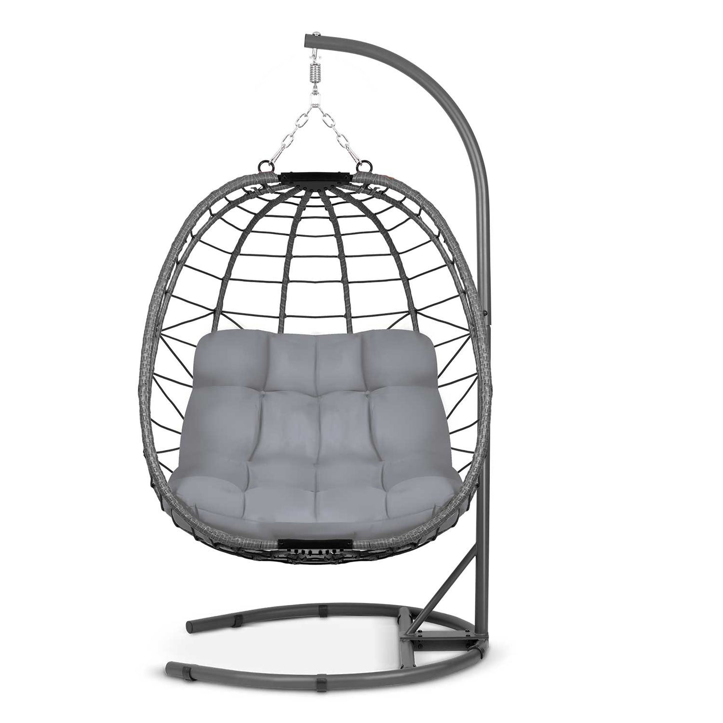 Tihuana gray hanging garden chair + gray Sofotel cushions
