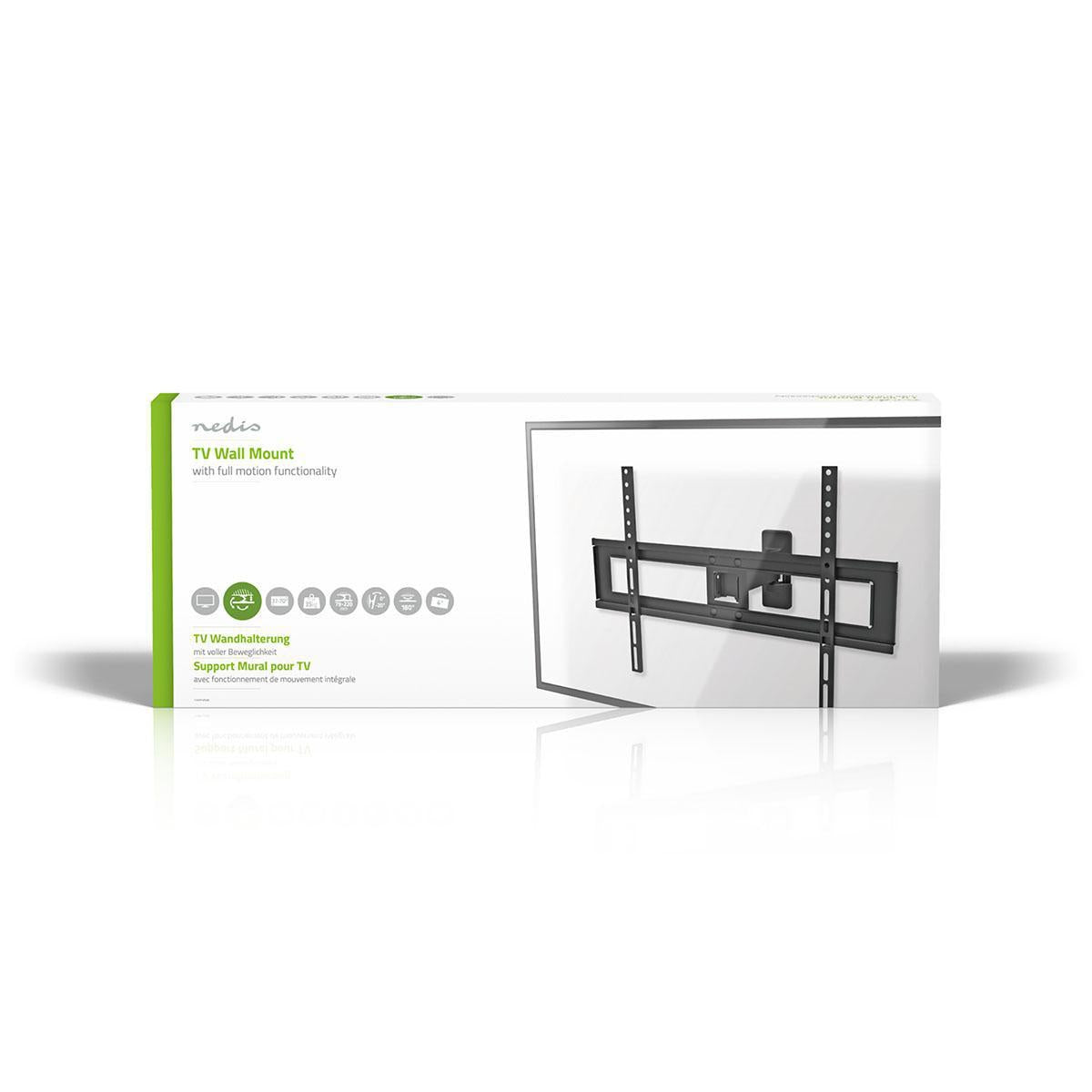 Tilt and swivel TV wall mount | 37-70 " | Maximum Screen Weight Supported: 35kg | Tiltable | Rotatable | Minimum Wall Distance: 79mm | Maximum Wall Distance: 220mm | 2 Pivot Point(s) | ABS / Steel | Black