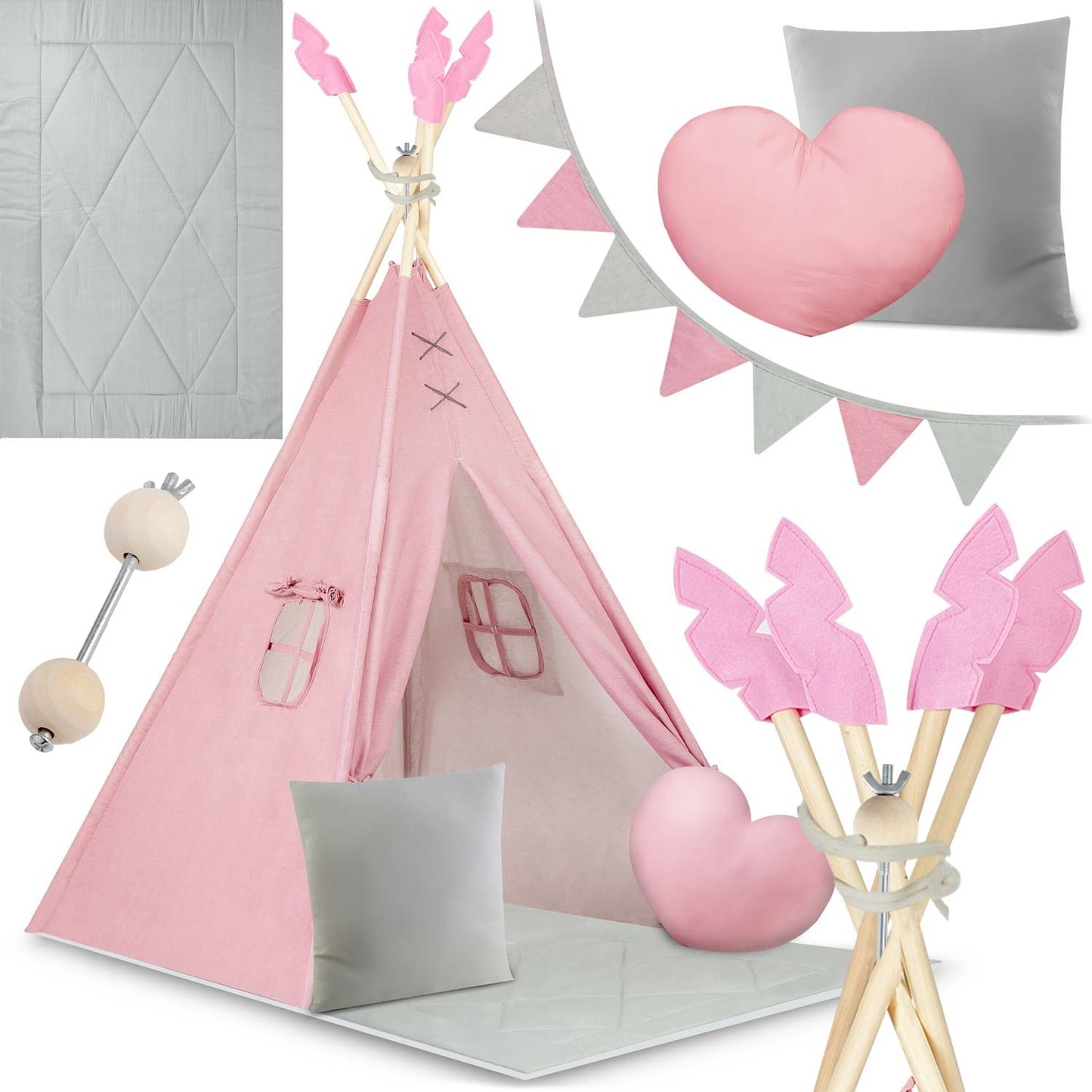 Tipi tent for children NK-406 Nukido - Pink