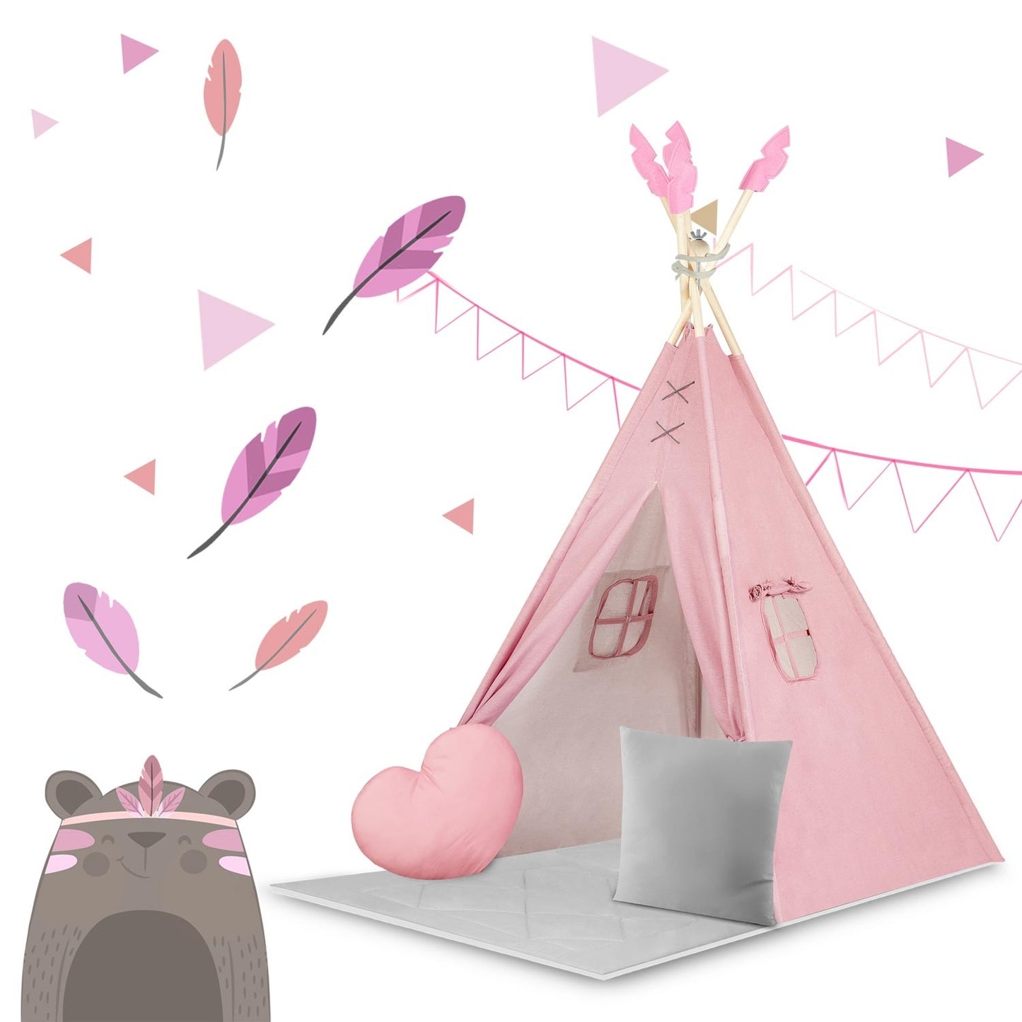 Tipi tent for children NK-406 Nukido - Pink