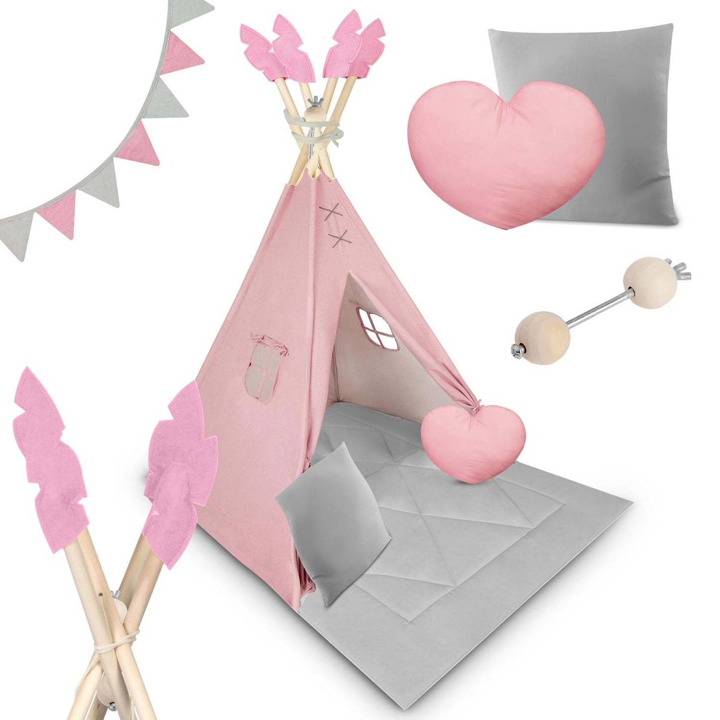 Tipi tent for children NK-406 Nukido - Pink