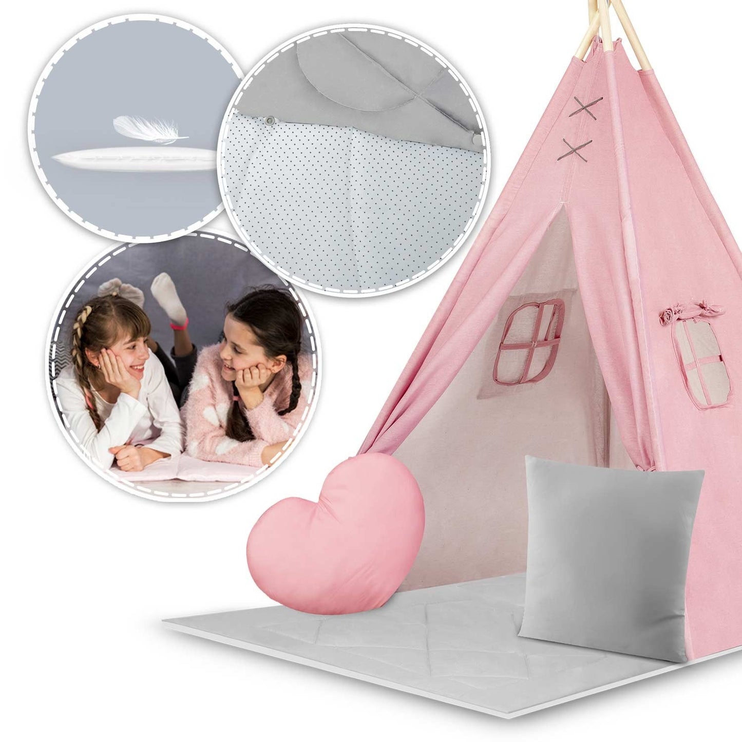 Tipi tent for children NK-406 Nukido - Pink