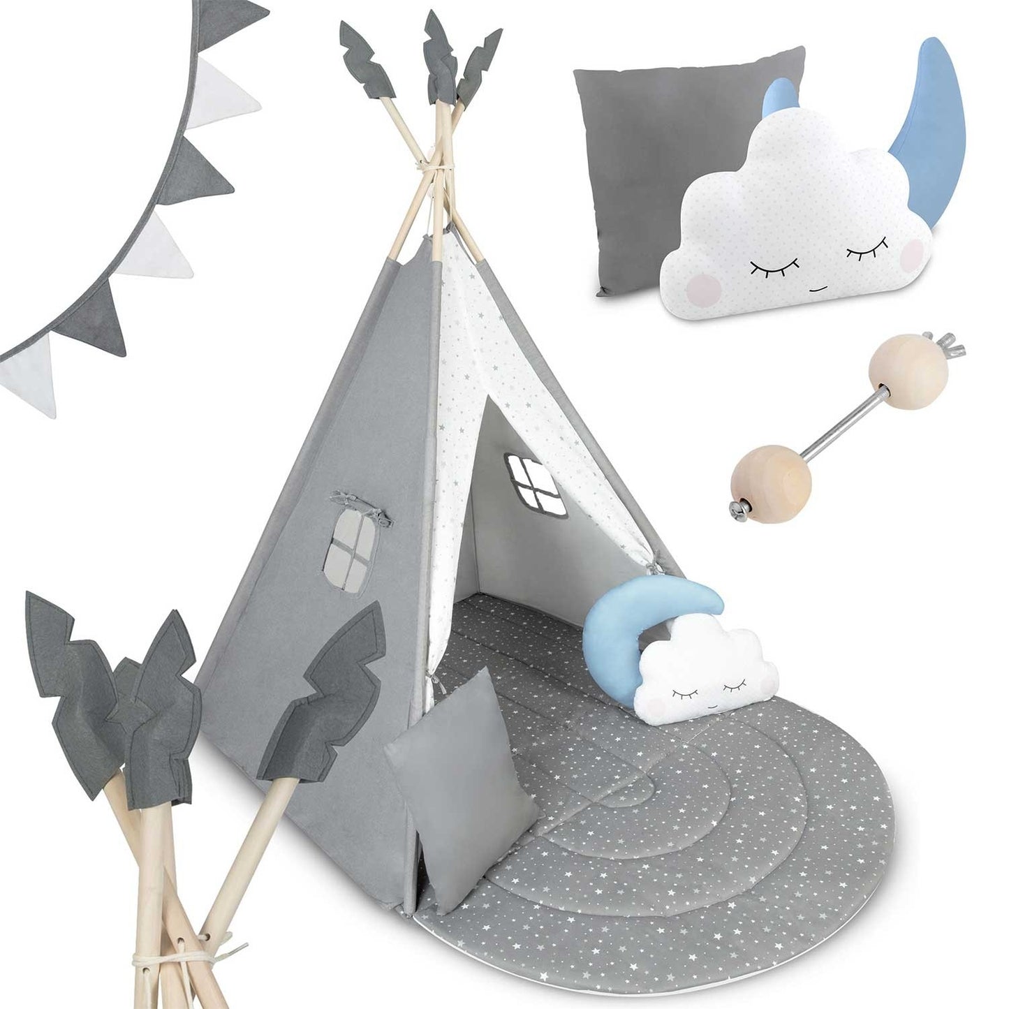 Tipi tent for children NK-406 Nukido - gray