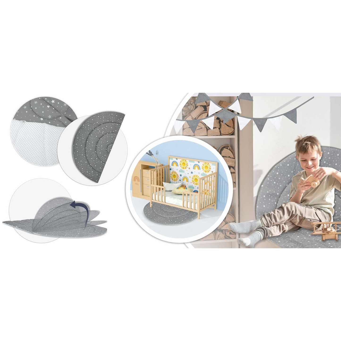 Tipi tent for children NK-406 Nukido - gray